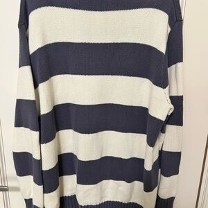 Brandy Melville Striped Navy and White Sweater